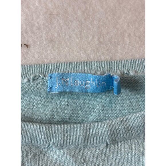 J.McLaughlin Womens Light Blue Long Sleeve Sweater Medium Cotton Blend - Picture 4 of 12